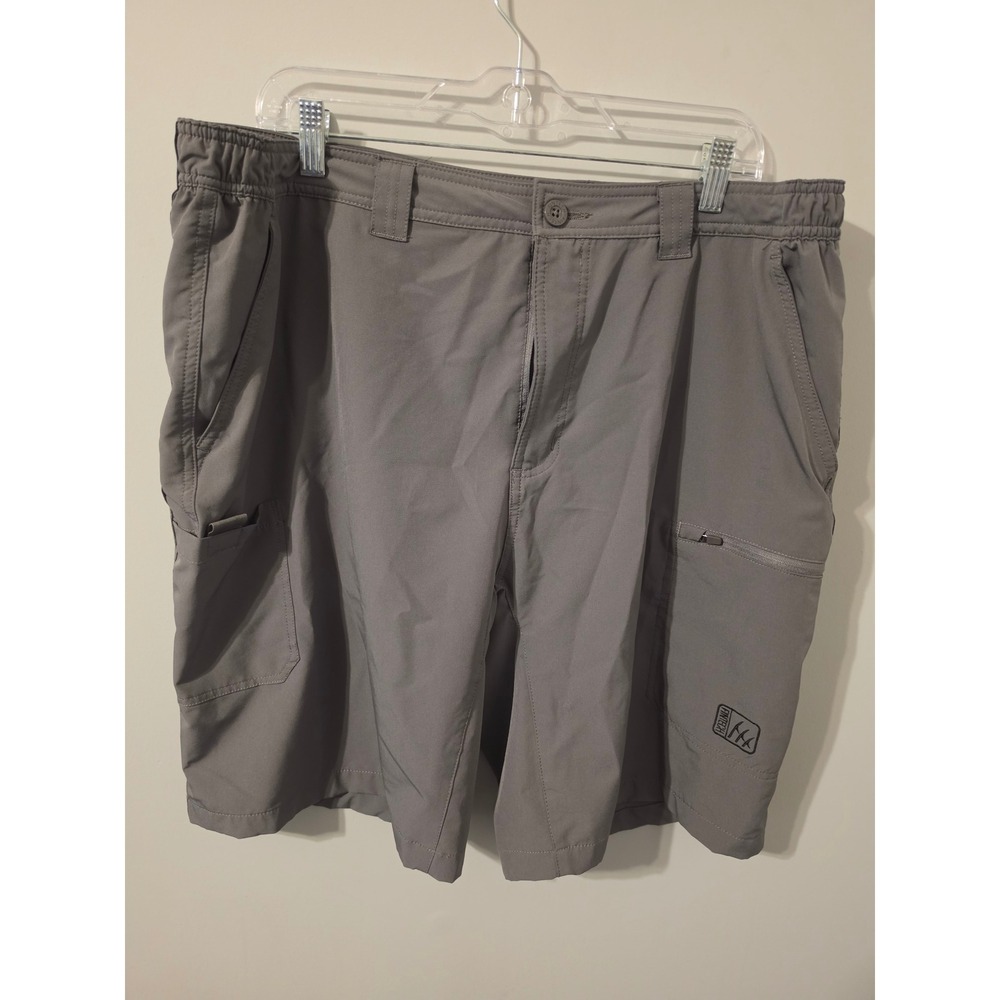 Fintech Submariner Woven Shorts Mens Gray Fishing XXL 10" Stretch Lightweight